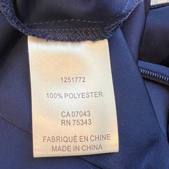 House of Harlow 1960 navy satin drape neck sleeveless blouse womens large - Picture 5 of 8